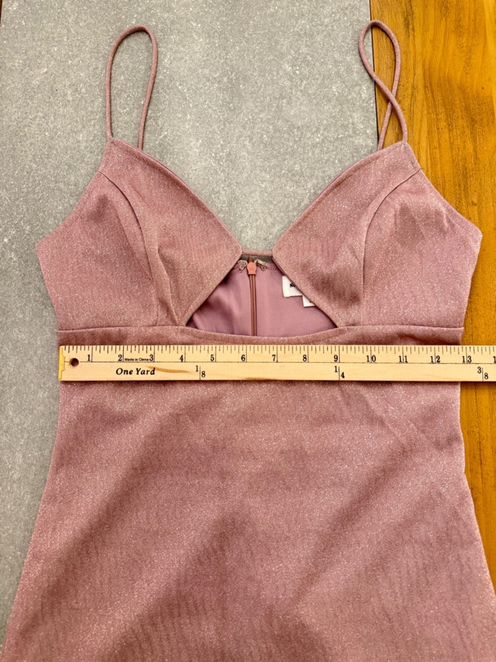 Superdown Brina Mini Dress Rose Gold Metallic Shimmer Cutout Small - Picture 10 of 10